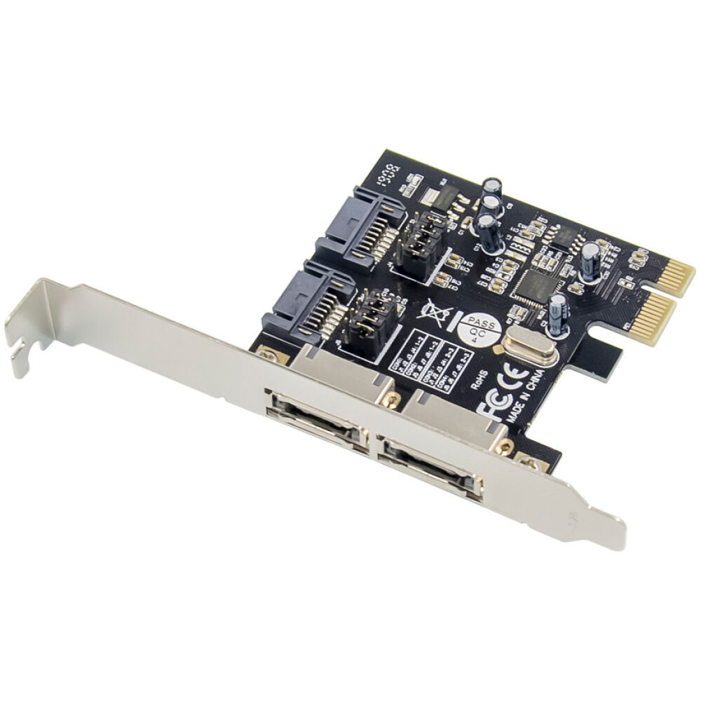 POWERTECH κάρτα επέκτασης PCIe σε 2x SATA ST51, ASM1061, low profile
