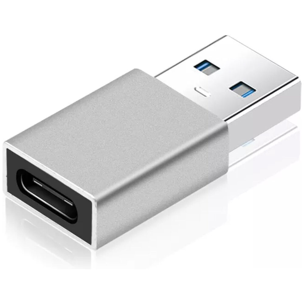 POWERTECH αντάπτορας USB 3.0 αρσενικό σε USB-C θηλυκό PTH-063, ασημί