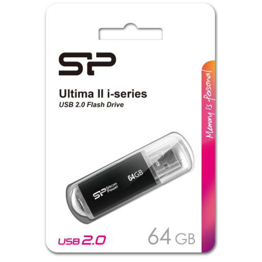 SILICON POWER USB Flash Drive Ultima II-I, 64GB, USB 2.0, μαύρο - Image 2