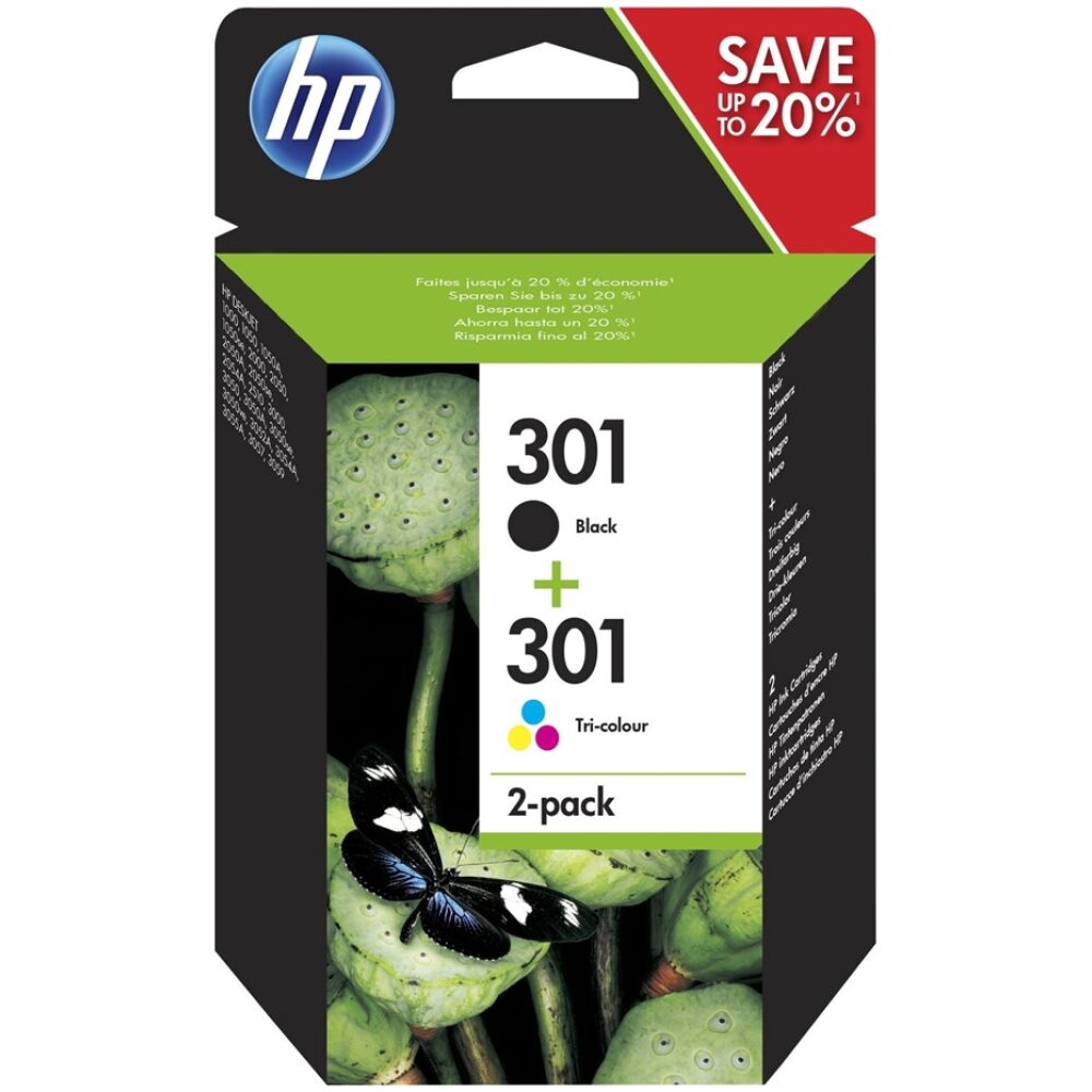 HP Μελάνι Inkjet No.301 Combo 2-Pack (N9J72AE)