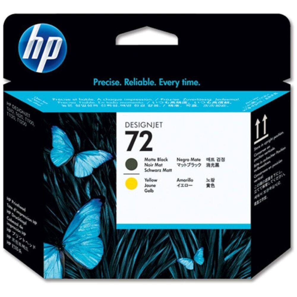 HP Κεφαλή Εκτύπωσης No.72 Matte Black & Yellow (C9384A)
