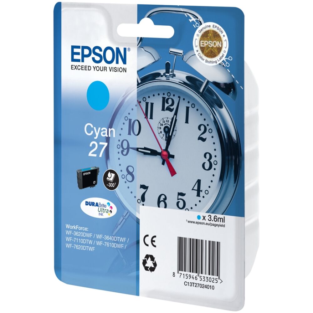 Epson Μελάνι Inkjet Series 27 Cyan (C13T27024012) (EPST270240)