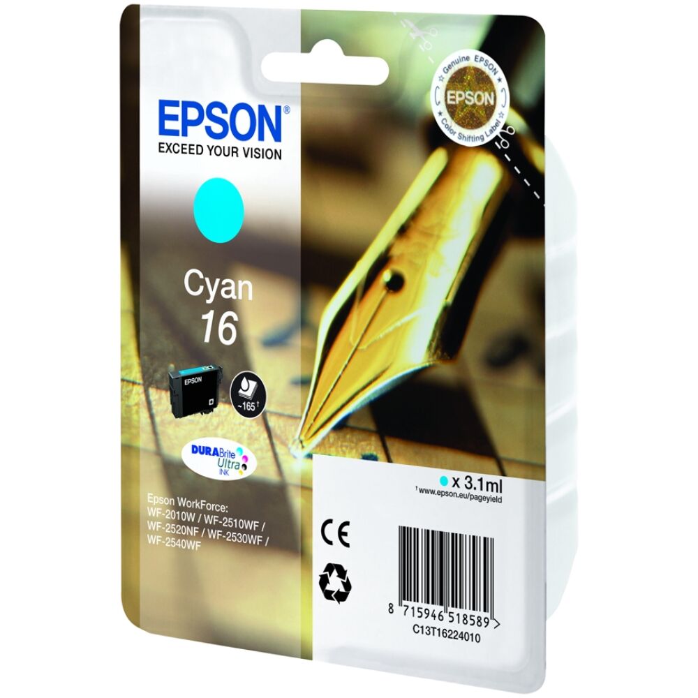 Epson Μελάνι Inkjet No.16 Cyan (C13T16224012)