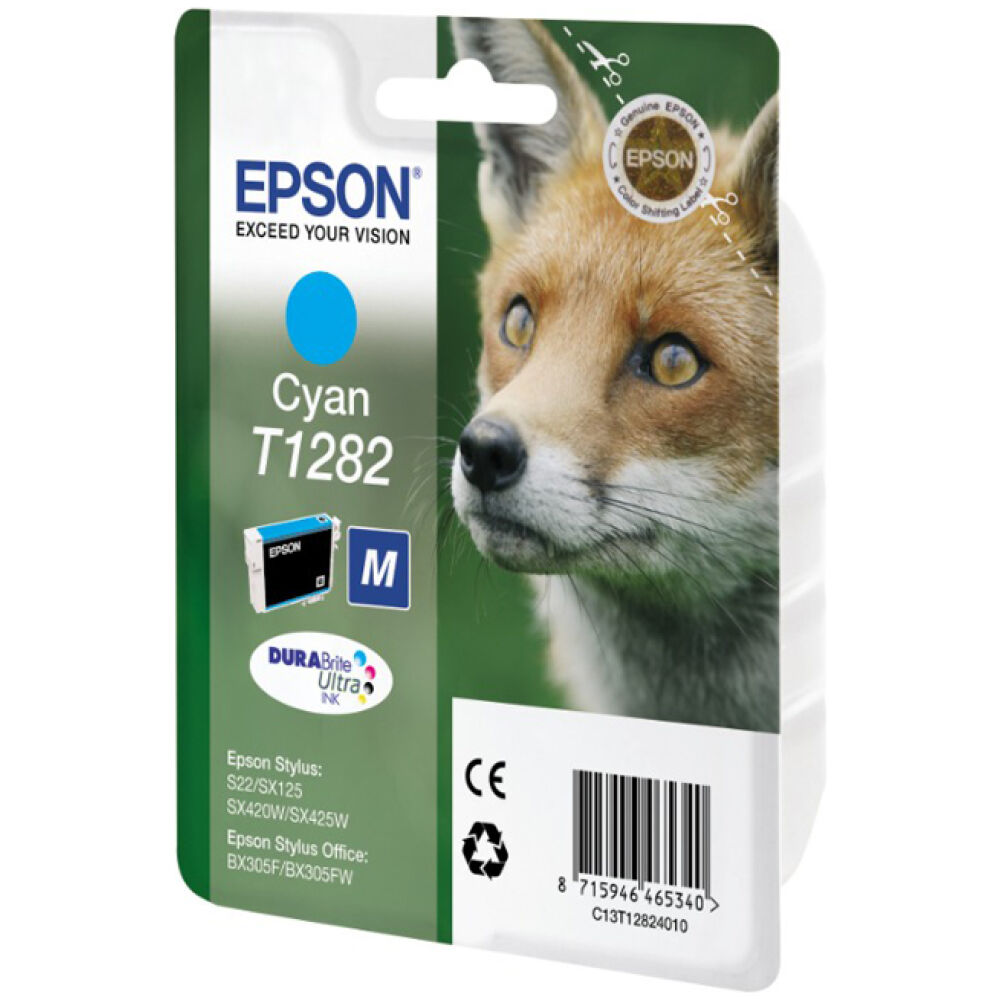 Epson Μελάνι Inkjet T1282 Cyan (C13T12824012)