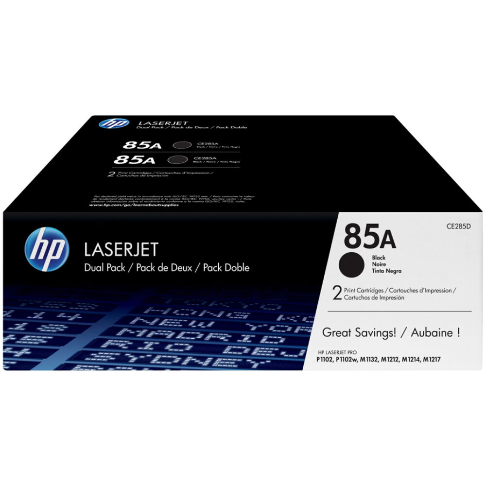 HP LaserJet P100/M1130 Black Toner Twin Pack (CE285AD) (HPCE285AD)