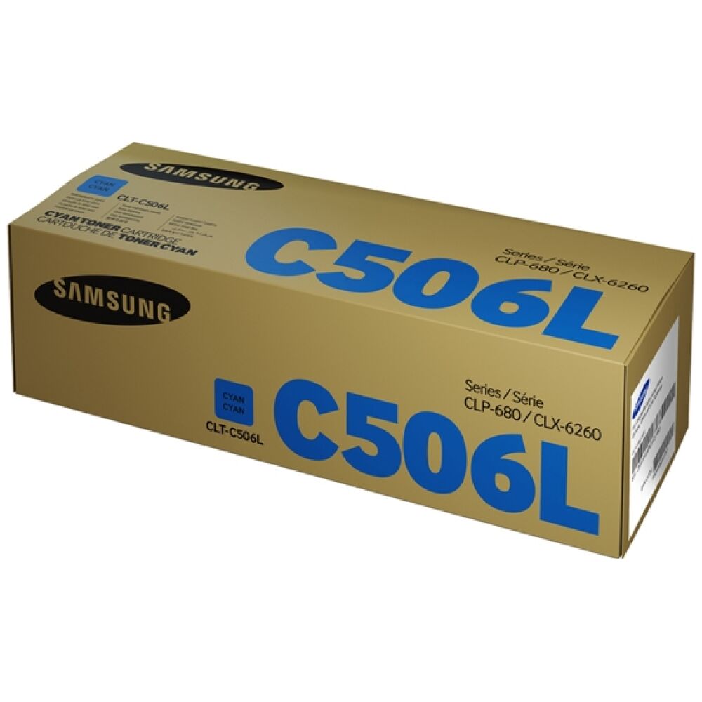 Samsung CLT-C506L High Yield Cyan Toner Cartridge (SU038A) (HPCLTC506L)