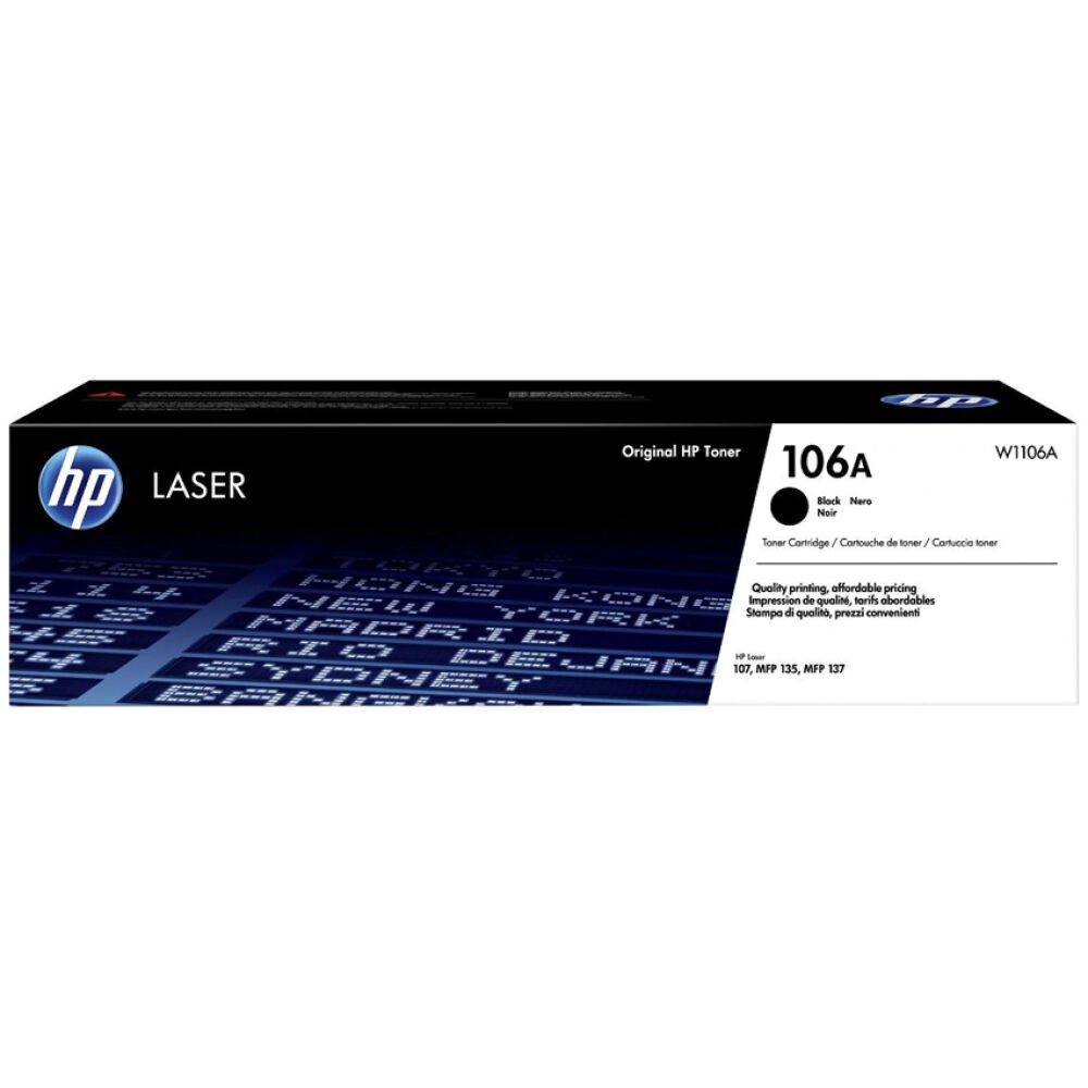 HP 106A Black Original Laser Toner Cartridge (1k) (W1106A) (HPW1106A)