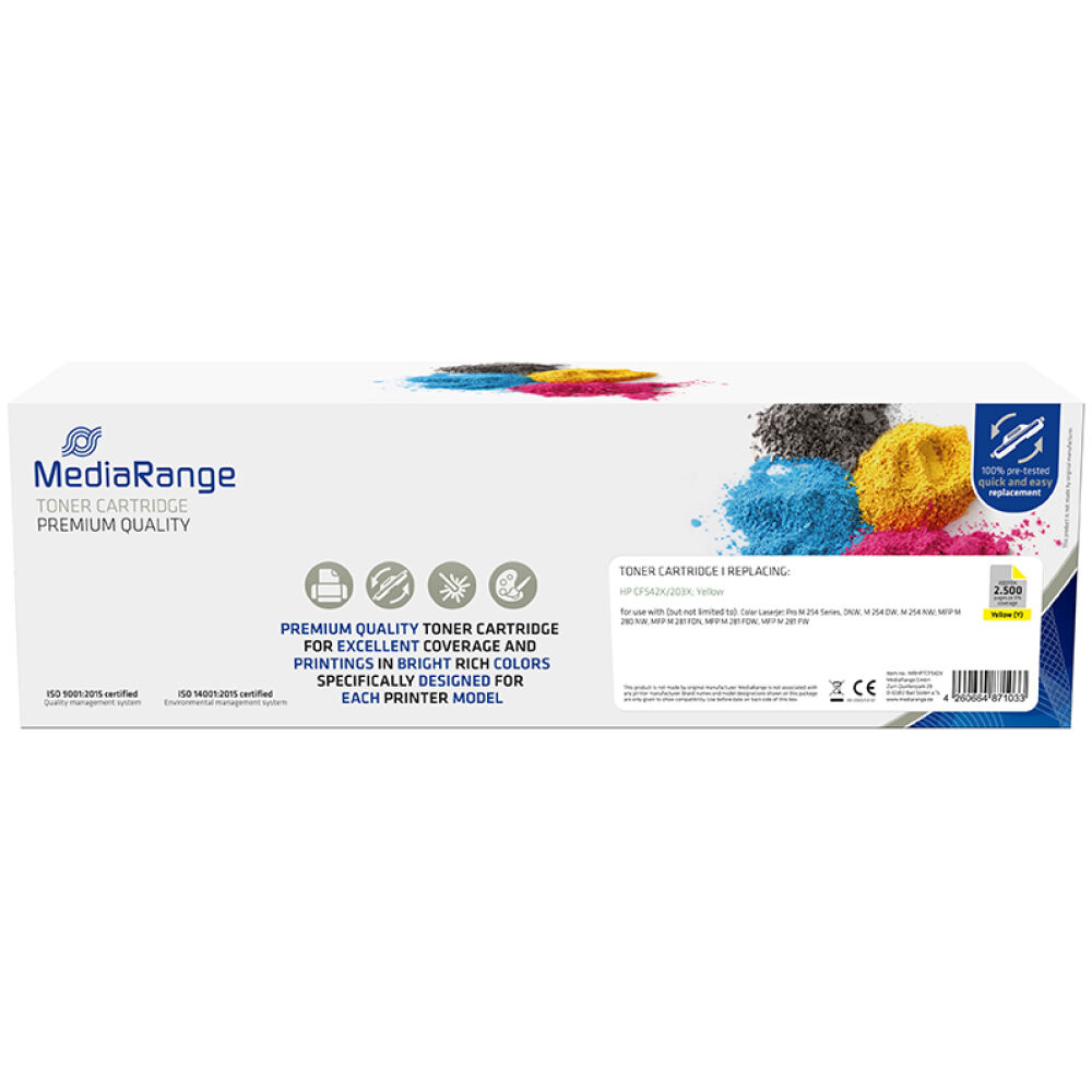 Toner MEDIARANGE Συμβατό για Εκτυπωτές HP (Yellow) (CF542X/203X) (MRHPTCF542X)