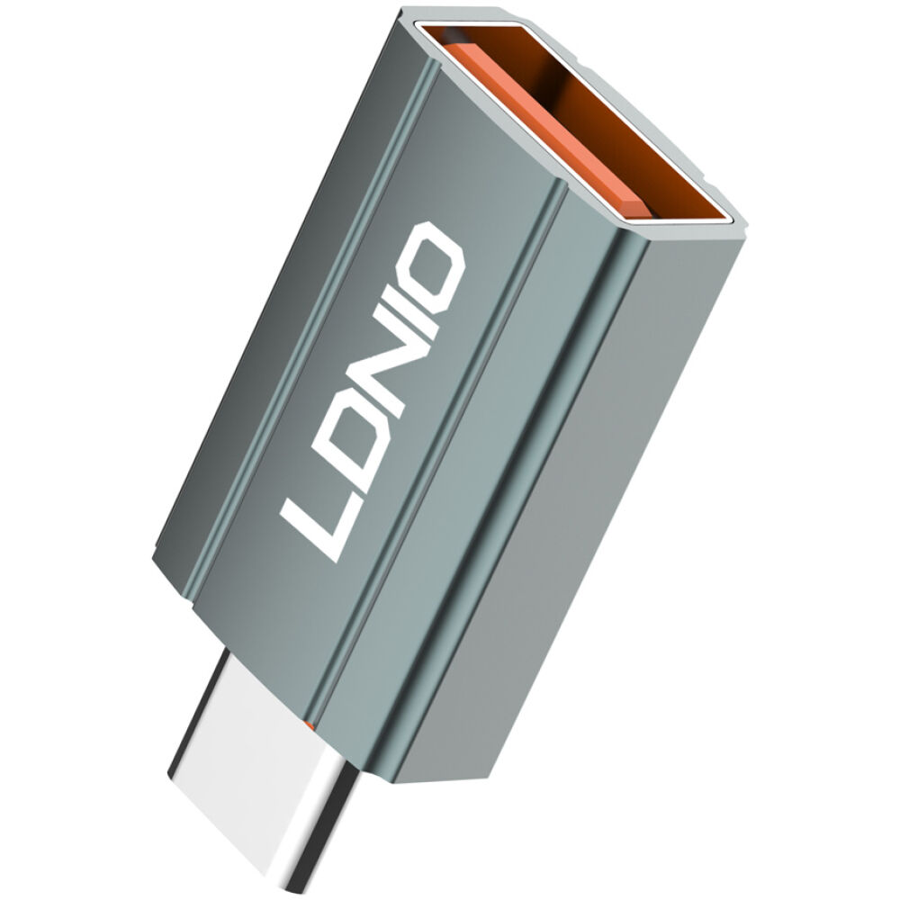 LDNIO αντάπτορας USB-C σε USB LC140, αρσενικό σε θηλυκό, γκρι