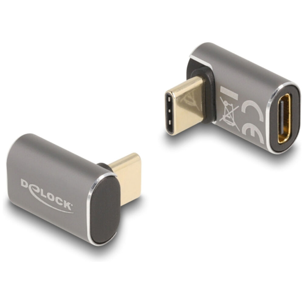 DELOCK αντάπτορας USB-C 60054, αρσενικό σε θηλυκό, 100W, 40Gbps, γκρι
