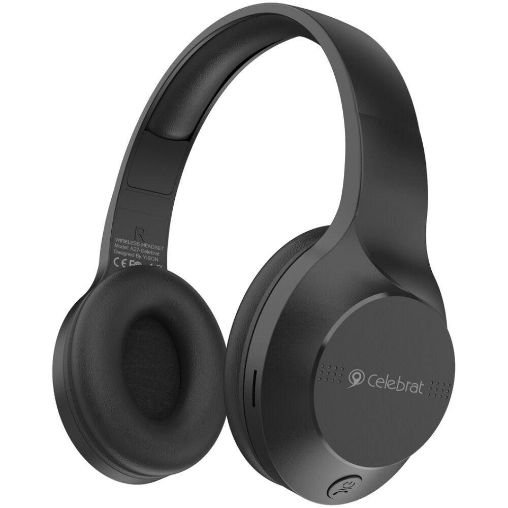 CELEBRAT headphones A27, wireless & wired, Bluetooth 5.3, Φ40mm, μαύρα