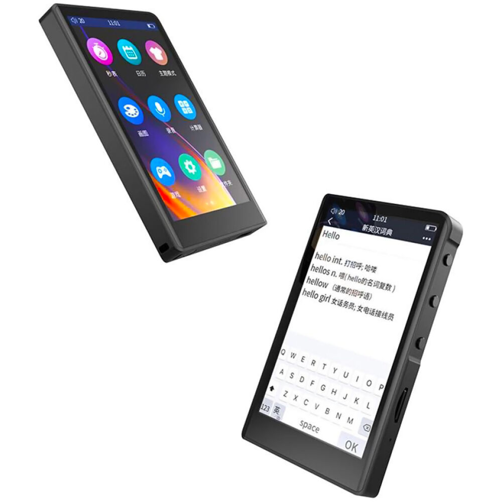 RUIZU MP3 player Η9 με οθόνη αφής 3.8", 16GB, BT, 1000mAh, μαύρο