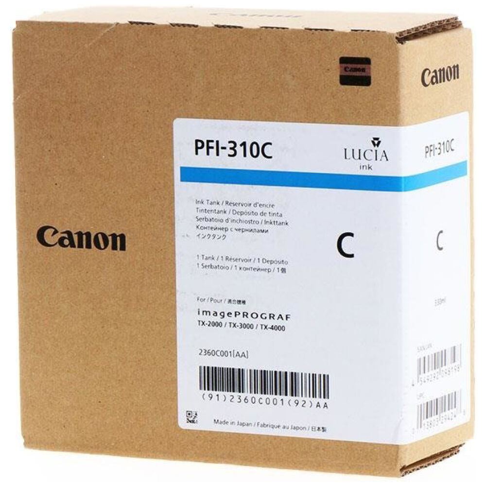 Canon Pigment Μελάνι Inkjet PFI-310 Cyan (2360C001)