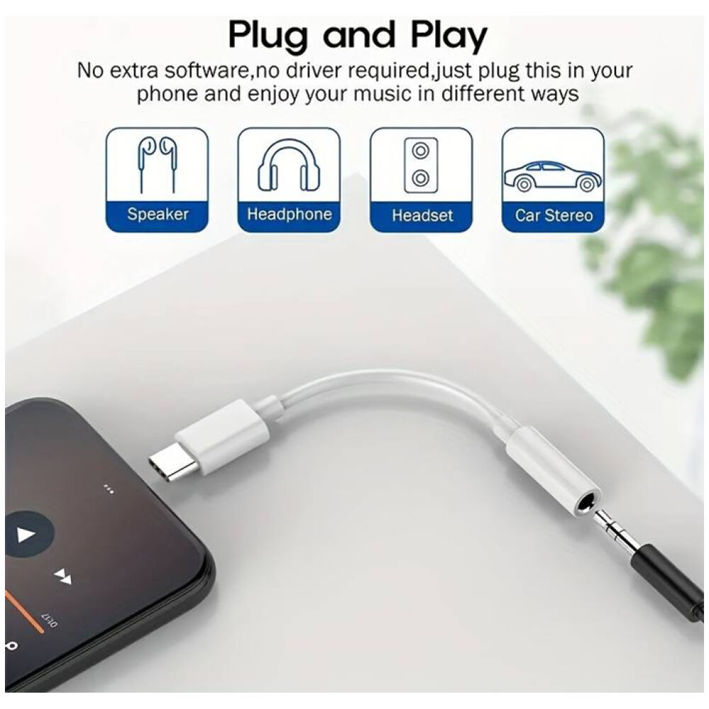 POWERTECH αντάπτορας USB-C σε 3.5mm CAB-UC084, λευκός - Image 2