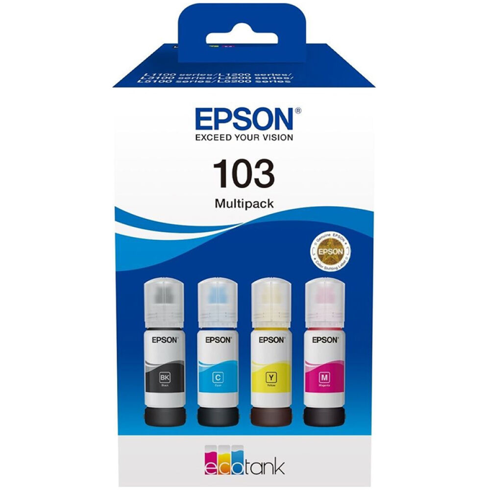 Epson 103 4 Inkjet Printer Cartridges Multipack Yellow / Cyan / Magenta / Black (C13T00S64A)