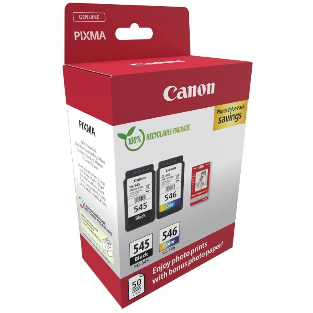 Canon Μελάνι Inkjet PG-545/CL-546 Multipack + Photo Paper 50sh Carton Pack (8287B008)