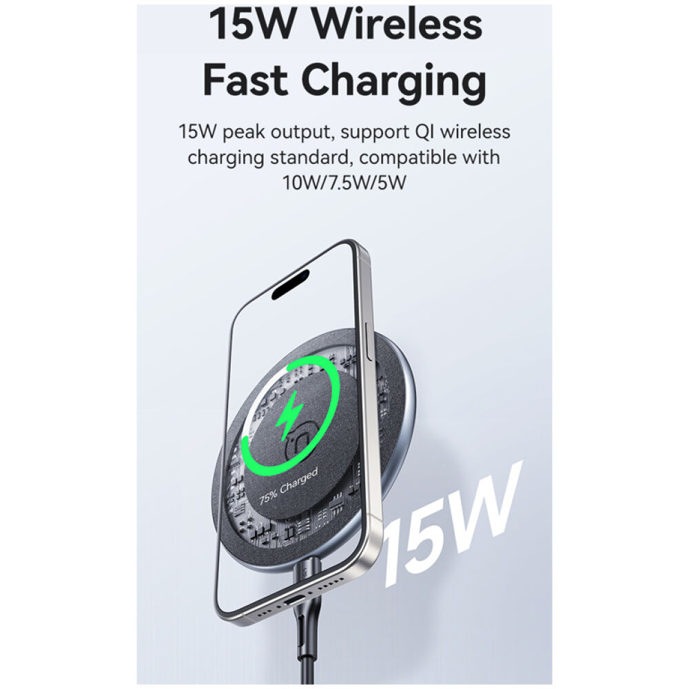 USAMS ασύρματος φορτιστής US-CD223, 15W, μαύρος - Image 3