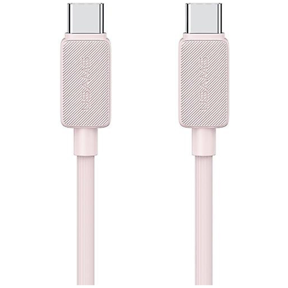 USAMS καλώδιο USB-C σε USB-C US-SJ691, 60W, 480Mbps, 1m, ροζ