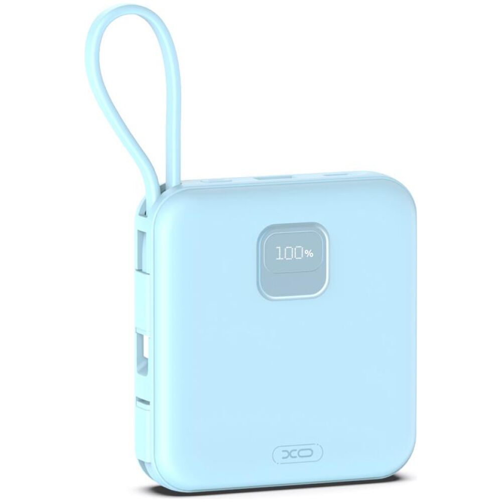 XO PR235 POWERBANK 22.5W ΜΕ ΕΝΣΩΜΑΤΩΜΕΝΟ ΚΑΛΩΔΙΟ TYPE-C ΚΑΙ LIGHTNING , ΟΘΟΝΗ, 10000mAh , ΜΠΛΕ