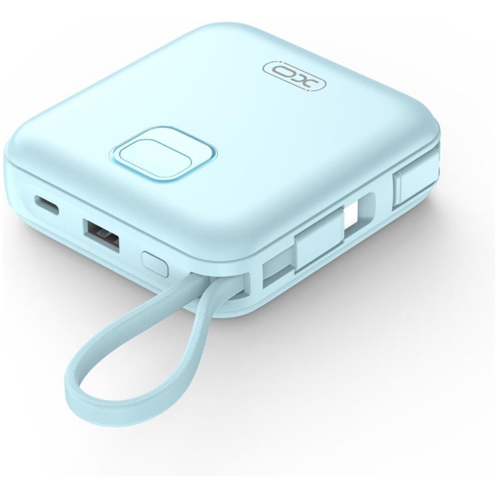 XO PR235 POWERBANK 22.5W ΜΕ ΕΝΣΩΜΑΤΩΜΕΝΟ ΚΑΛΩΔΙΟ TYPE-C ΚΑΙ LIGHTNING , ΟΘΟΝΗ, 10000mAh , ΜΠΛΕ - Image 2