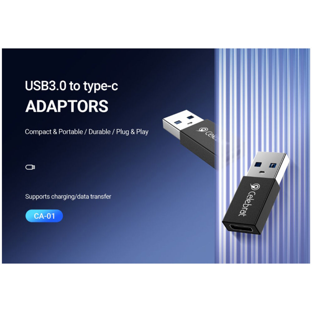 CELEBRAT αντάπτορας USB 3.0 σε USB-C CA-01, 3A, 5Gbps, μαύρος - Image 2