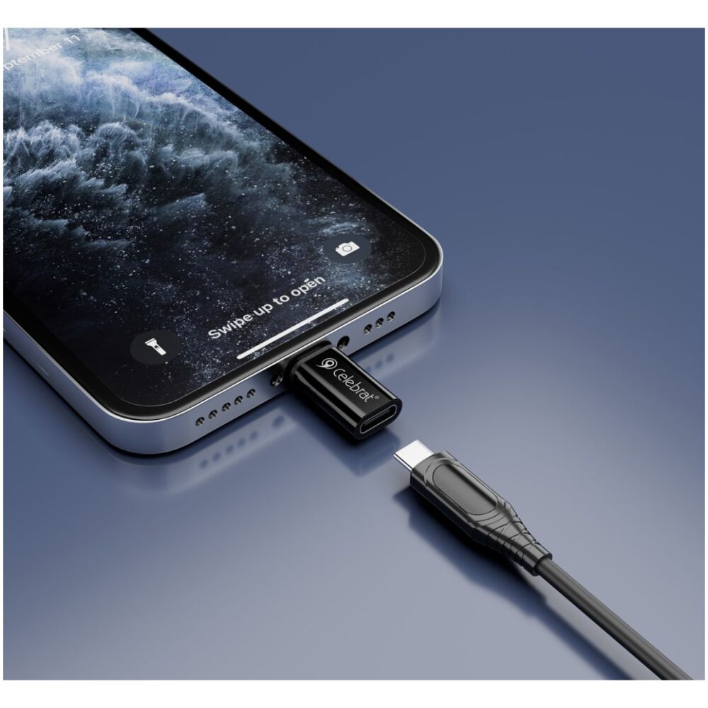 CELEBRAT αντάπτορας Lightning σε USB-C CA-03, 2A, 480Mbps, μαύρος - Image 4