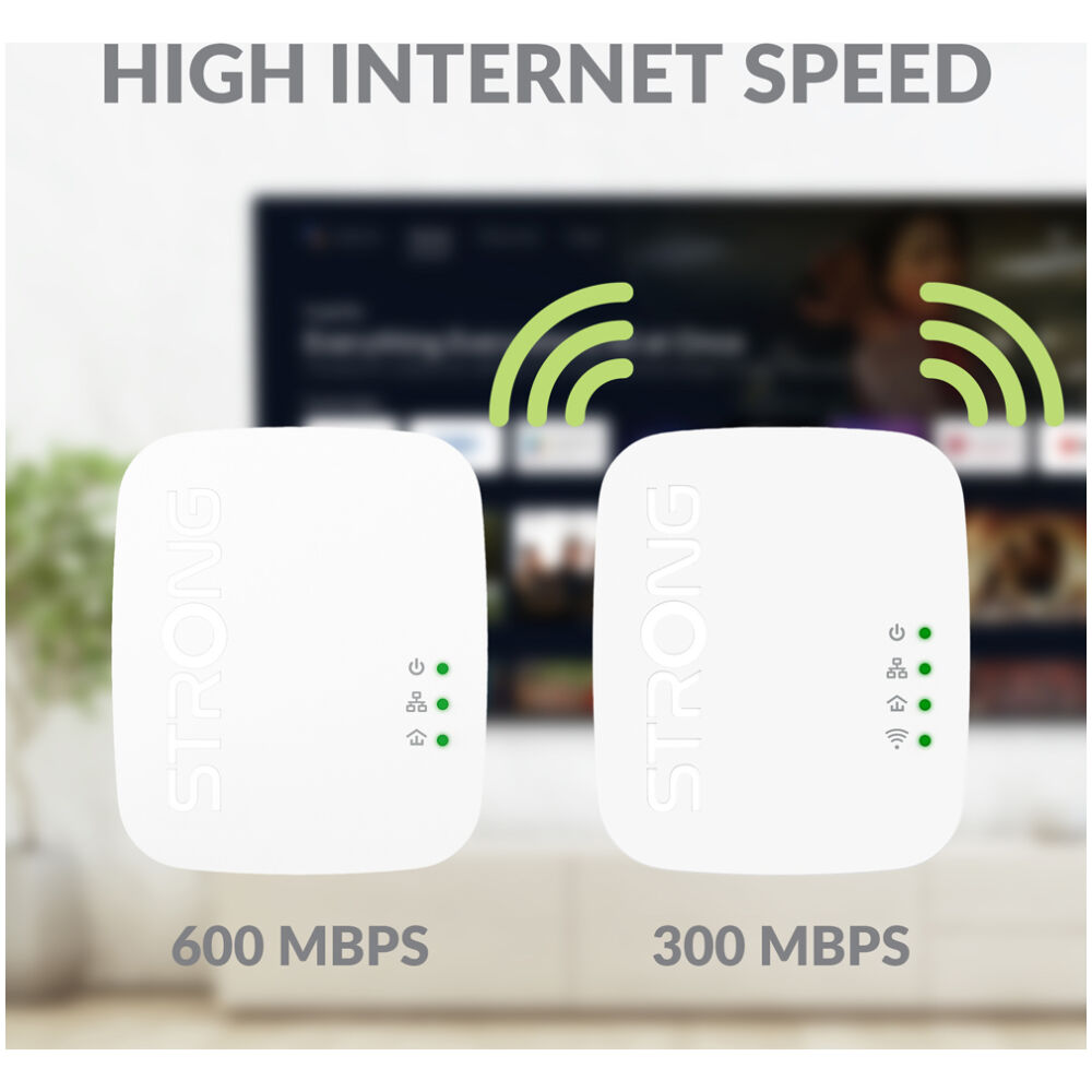 STRONG Powerline Kit POWERLWF600DUOMINI, 600Mbps, 300Mbps WiFi, 2τμχ - Image 2