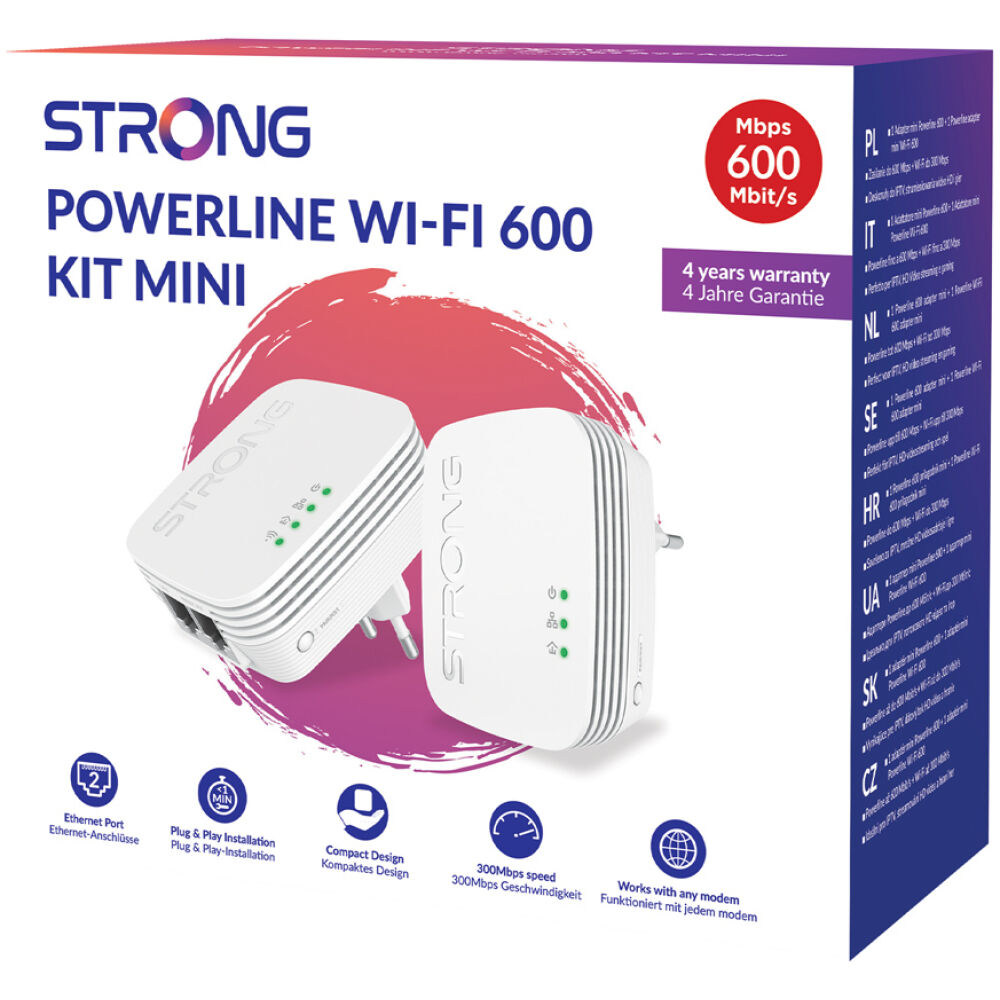 STRONG Powerline Kit POWERLWF600DUOMINI, 600Mbps, 300Mbps WiFi, 2τμχ - Image 7