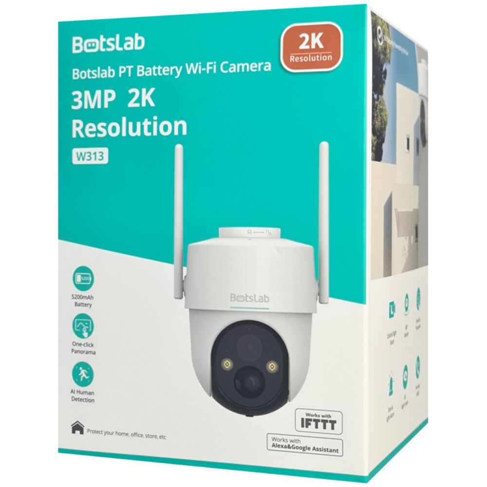 BOTSLAB smart ηλιακή κάμερα W313, 3MP/2K, WiFi, PTZ, SD, 5200mAh, IP65 - Image 5