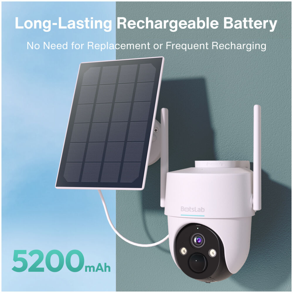 BOTSLAB smart ηλιακή κάμερα W313, 3MP/2K, WiFi, PTZ, SD, 5200mAh, IP65 - Image 7