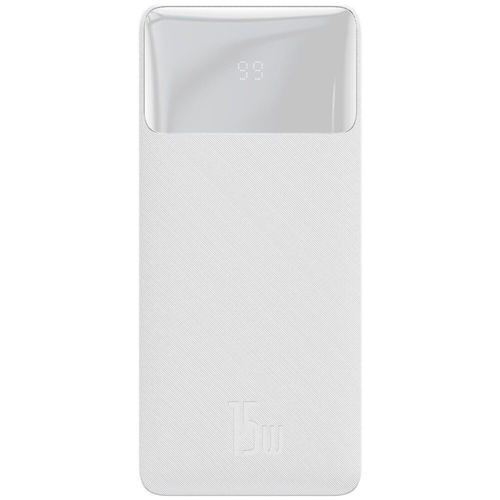Baseus Bipow Overseas Edition Power Bank 30000mAh 15W με 2 Θύρες USB-A και Θύρα USB-C Λευκό (PPBD050202) (BASPPBD050202)
