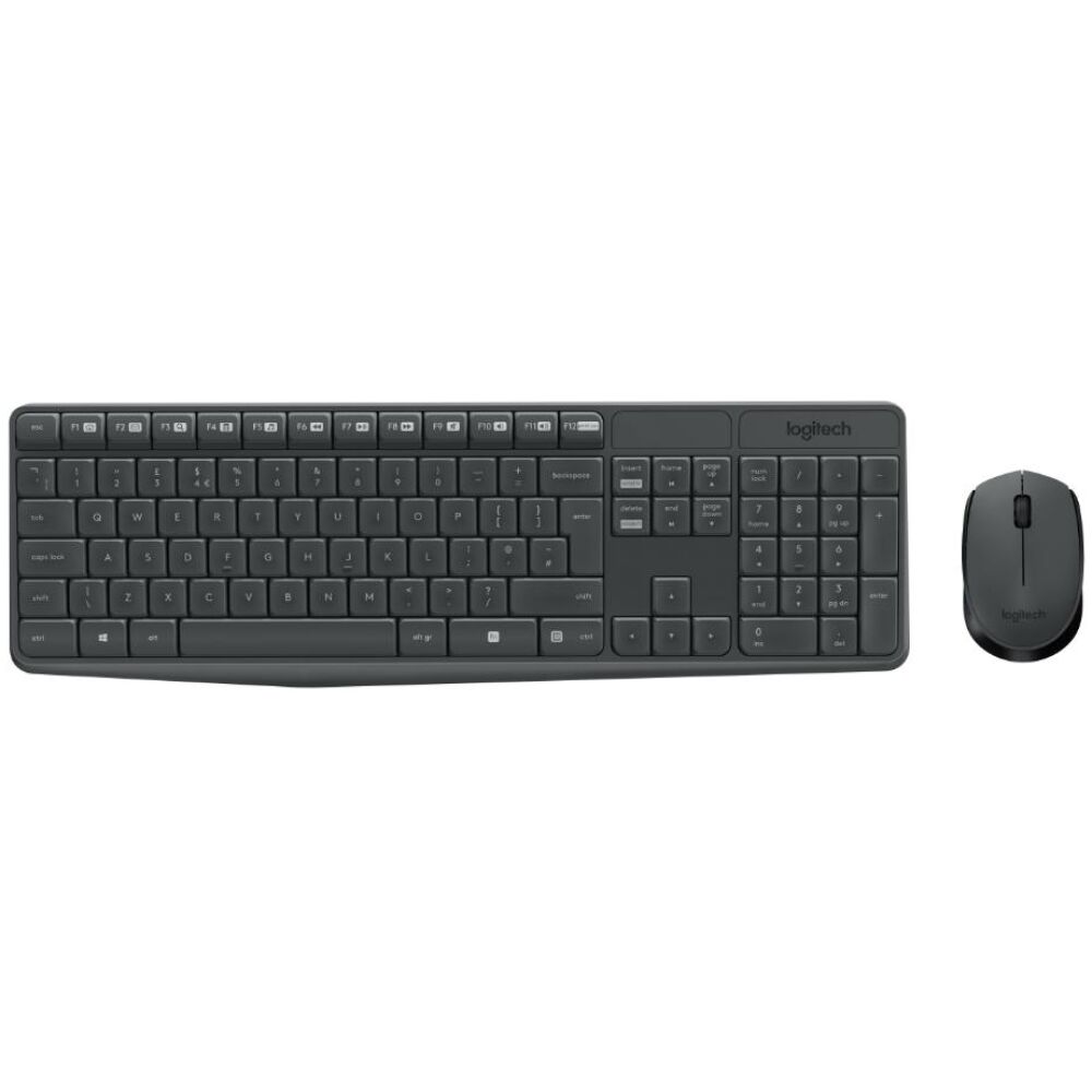 Logitech MK235 Ασύρματο Σετ Πληκτρολόγιο & Ποντίκι Αγγλικό Grey (920-007931) (LOGMK235US)