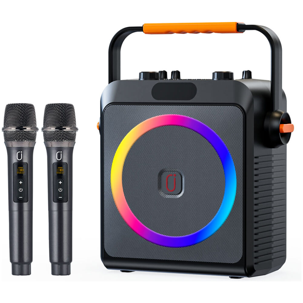 JYX φορητό ηχείο T19-T με 2x μικρόφωνα, 18W, 3000mah, LED, μαύρο