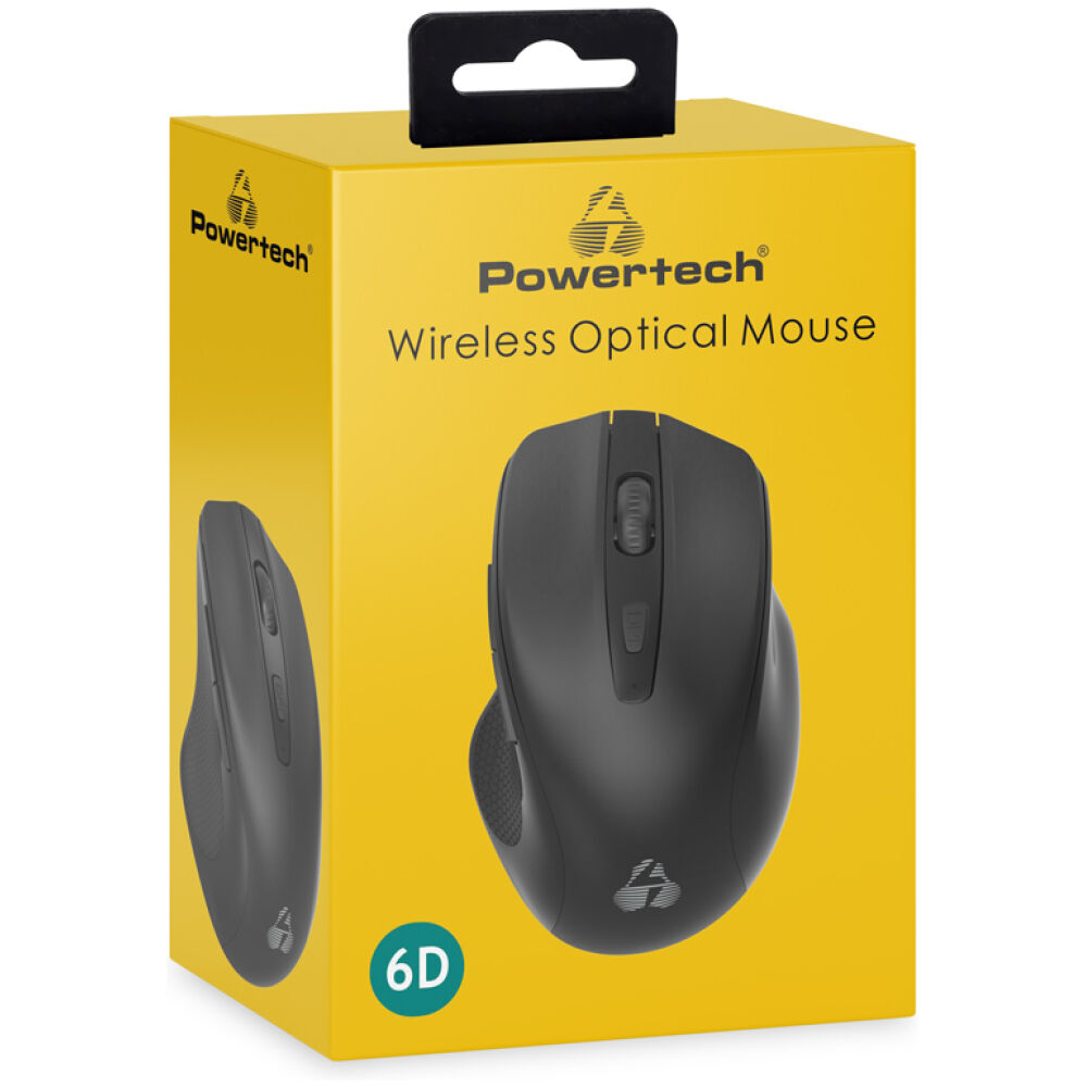 POWERTECH ασύρματο ποντίκι PT-1251, USB δέκτης, 1600DPI, μαύρο - Image 4