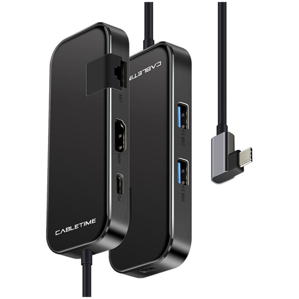 CABLETIME docking station CT-CMHD61G, 6 θυρών, USB-C σύνδεση, 4K, 60W, μαύρο - Image 8