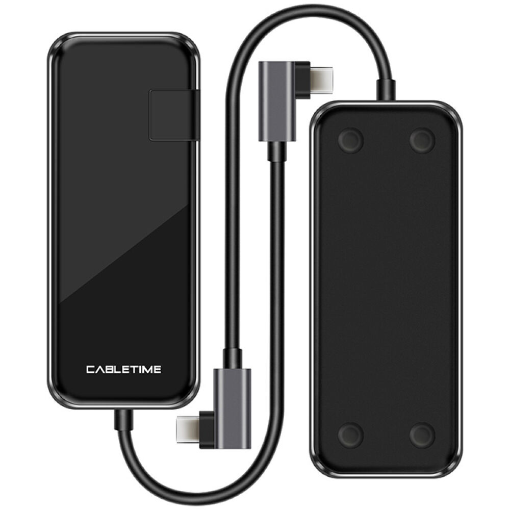 CABLETIME docking station CT-CMHD61G, 6 θυρών, USB-C σύνδεση, 4K, 60W, μαύρο - Image 9