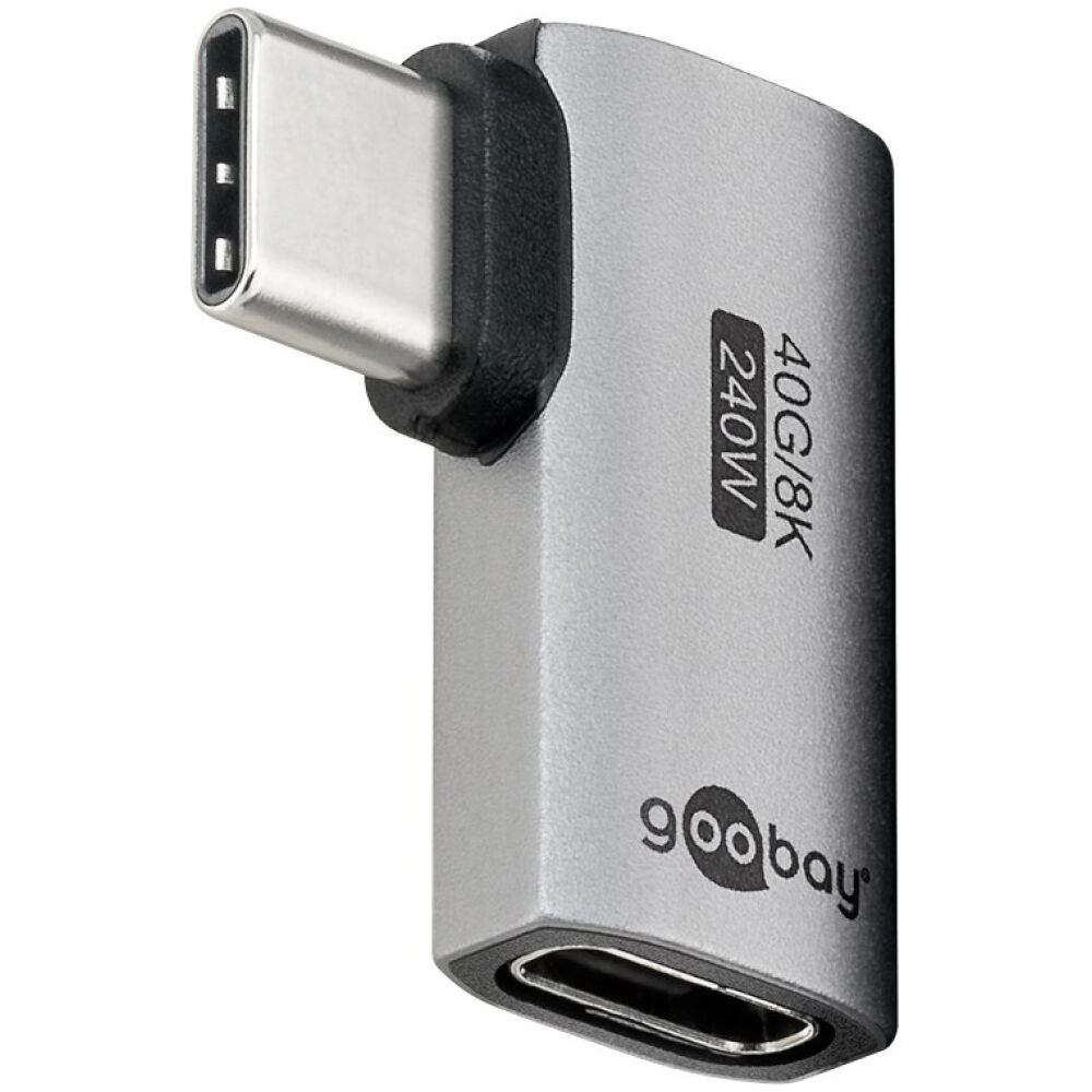 GOOBAY αντάπτορας USB-C 74441, γωνιακός 90°, USB4, 240W, 40Gbps, 8K, γκρι