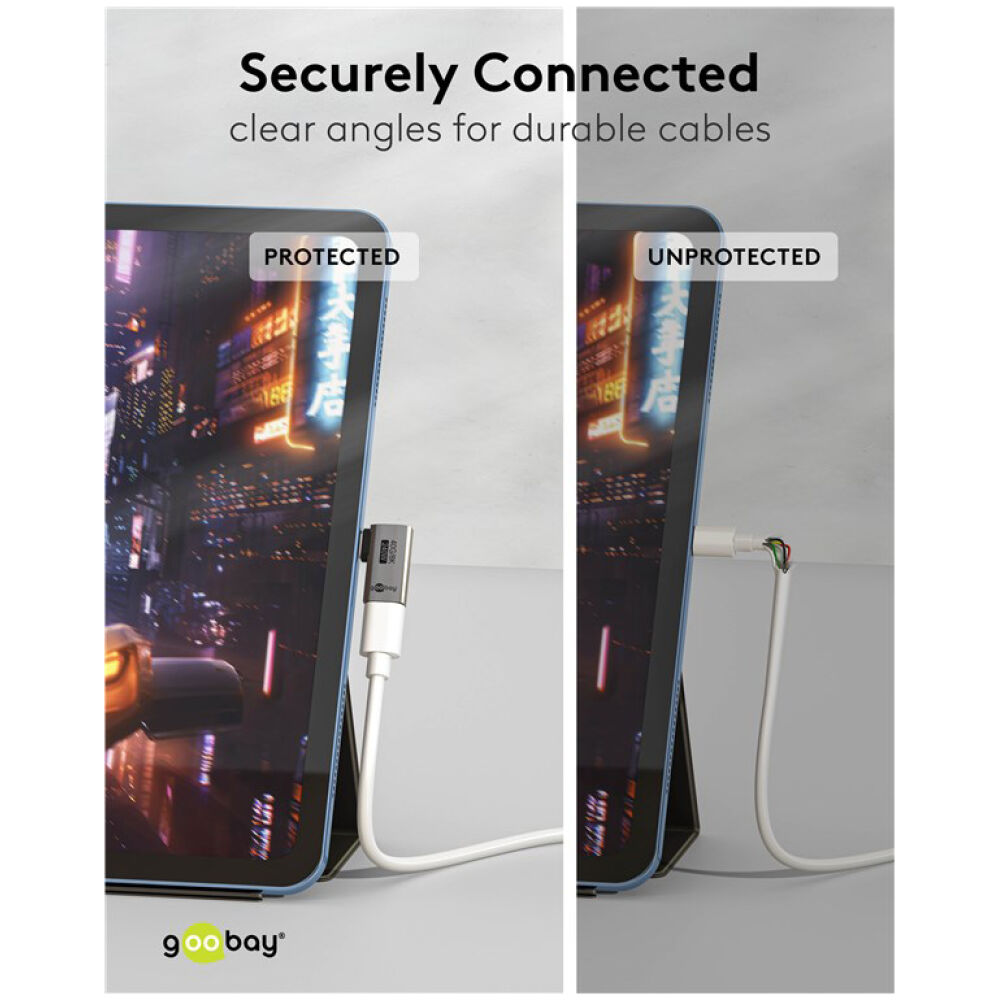 GOOBAY αντάπτορας USB-C 74441, γωνιακός 90°, USB4, 240W, 40Gbps, 8K, γκρι - Image 3
