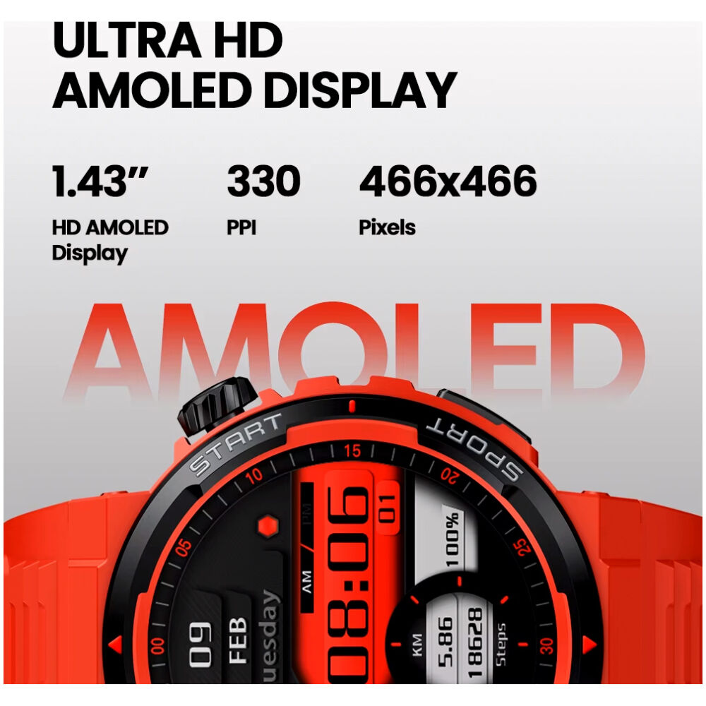 ZEBLAZE smartwatch Ares 3 Plus, heart rate, 1.43" AMOLED, IP68, μαύρο - Image 3