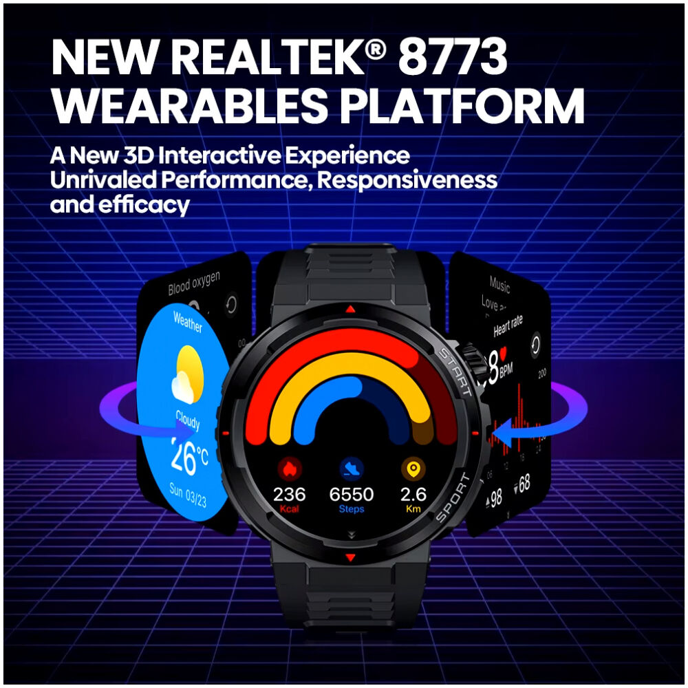 ZEBLAZE smartwatch Ares 3 Plus, heart rate, 1.43" AMOLED, IP68, μαύρο - Image 6