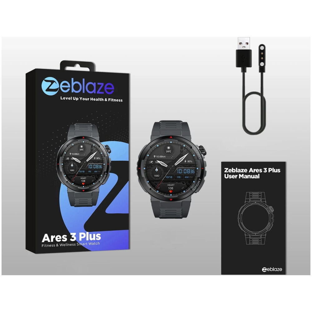 ZEBLAZE smartwatch Ares 3 Plus, heart rate, 1.43" AMOLED, IP68, μαύρο - Image 9