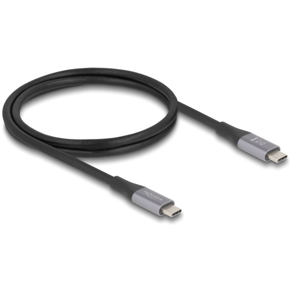 DELOCK καλώδιο USB-C 81191, 240W, 40 Gbps, 8K, 1m, E-Marker, μαύρο - Image 2