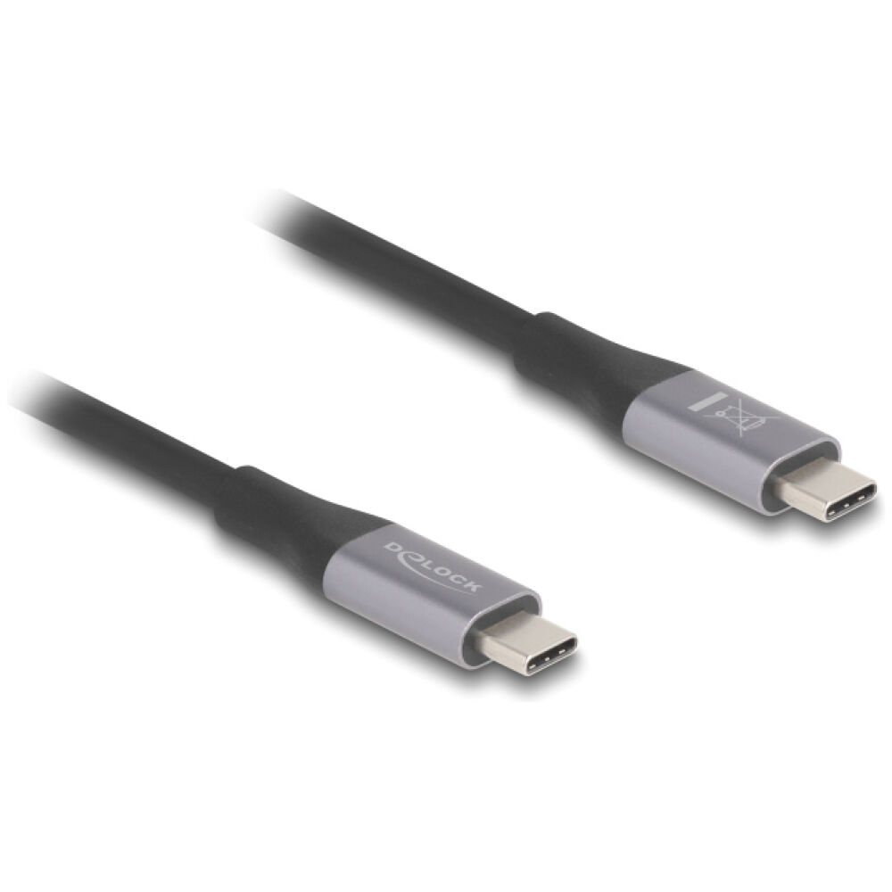 DELOCK καλώδιο USB-C 81191, 240W, 40 Gbps, 8K, 1m, E-Marker, μαύρο