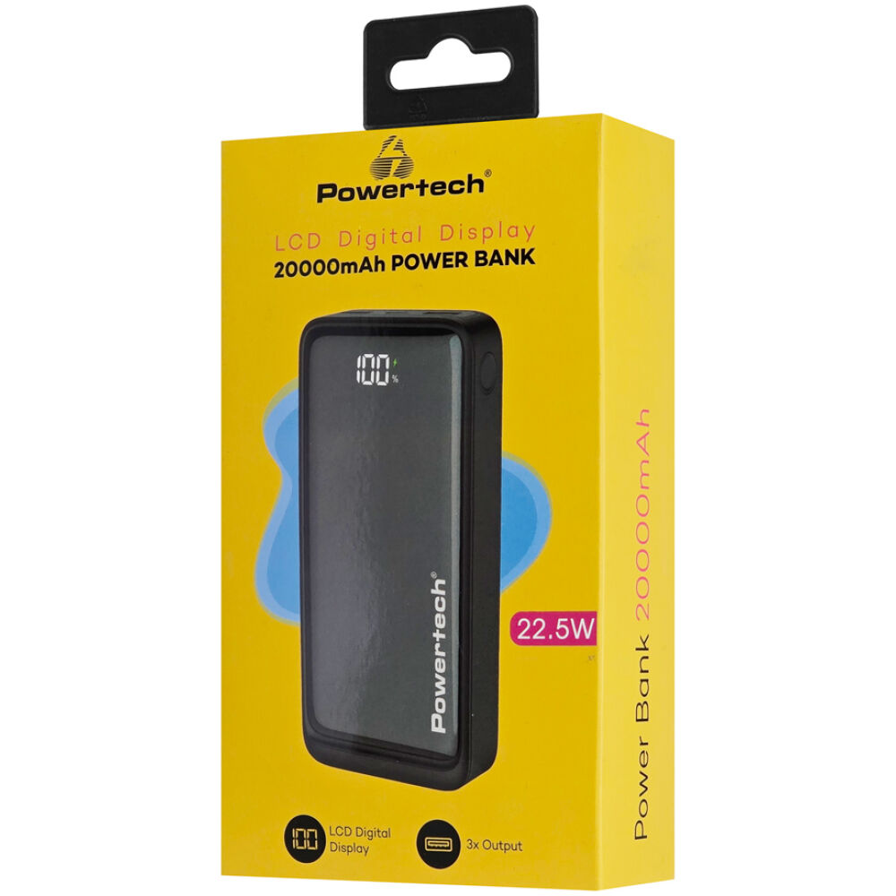 POWERTECH power bank PT-1327 με οθόνη, 20000mAh, 22.5W, μαύρο - Image 5