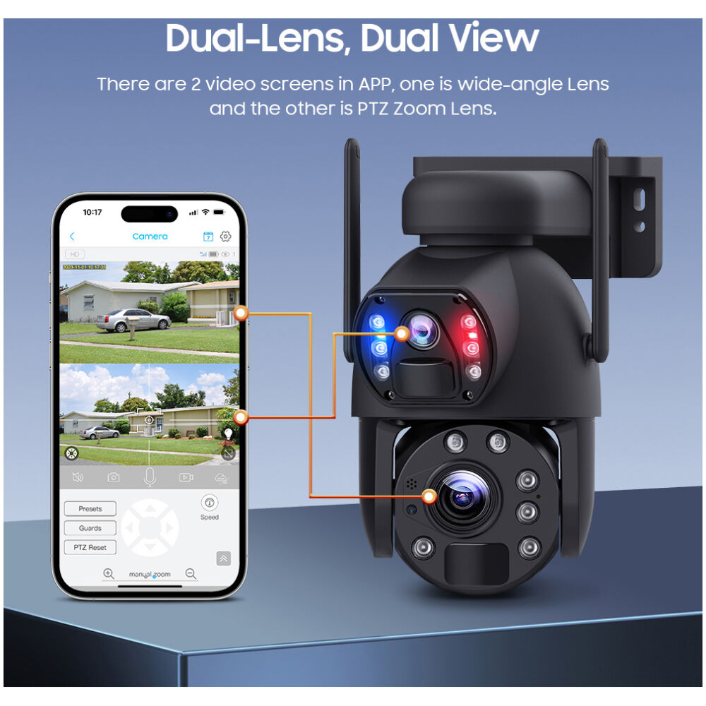 SECTEC smart ηλιακή κάμερα ST-598-6M-4G-20W-EU, 3MP dual lens, 20x zoom, 4G, SD, PTZ - Image 2