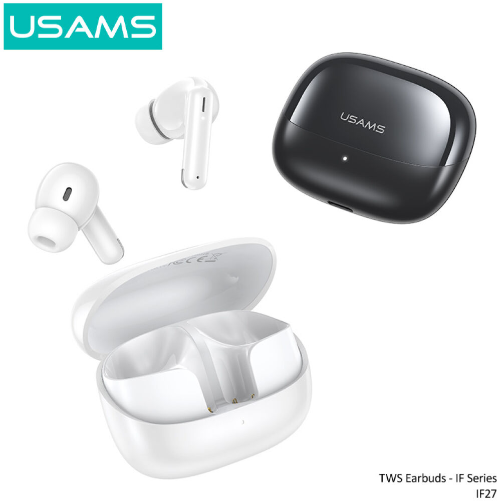USAMS earphones με θήκη φόρτισης IF27, TWS, Φ13mm, 25/250mAh, μαύρα - Image 3