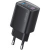 USAMS φορτιστής τοίχου US-CC229, USB & USB-C, 30W, GaN, μαύρος