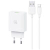 USAMS φορτιστής τοίχου SCXLTZ03 με καλώδιο Lightning, USB, 18W, λευκός