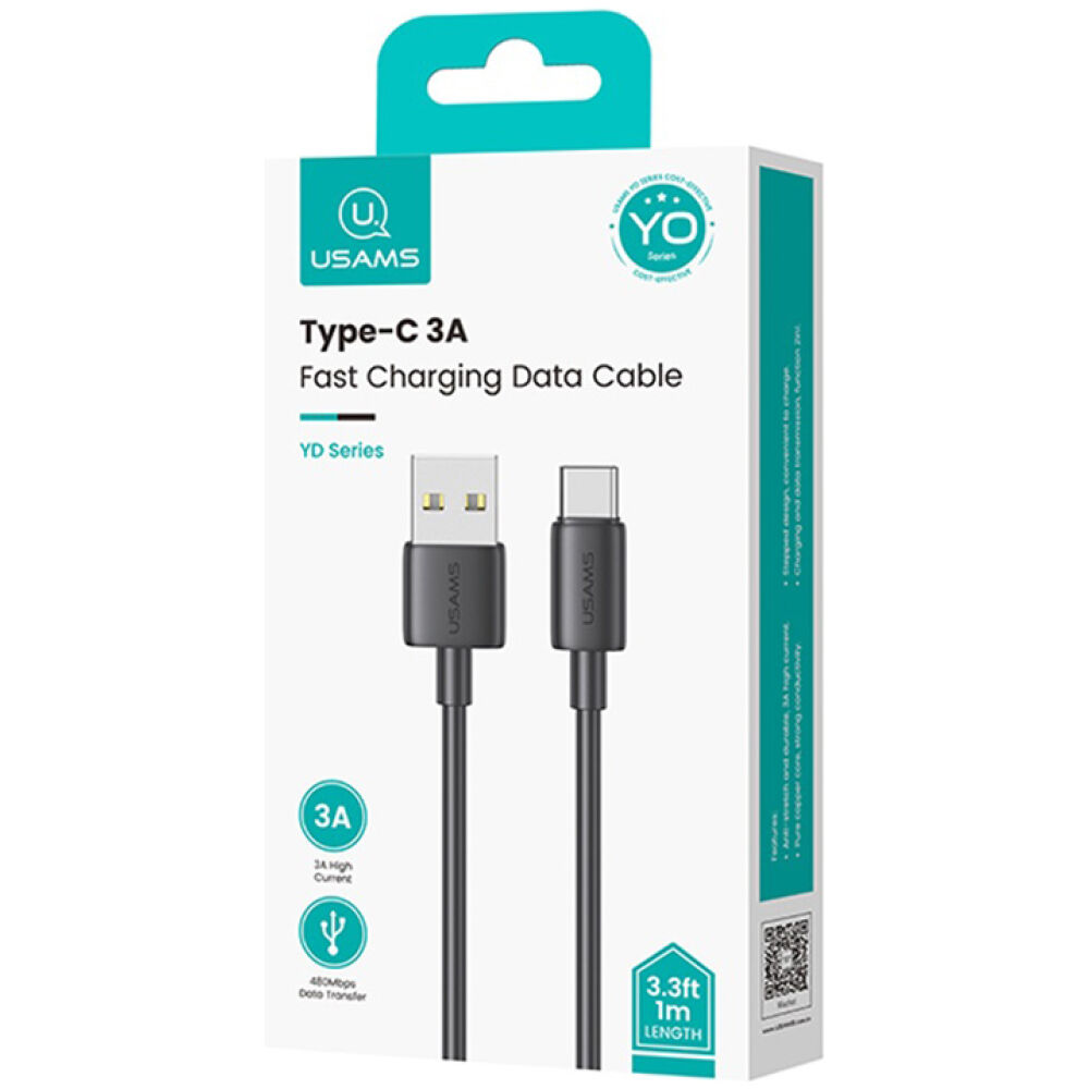 USAMS καλώδιο USB-C σε USB US-SJ708, 18W, 480Mbps, 1m, μαύρο - Image 3