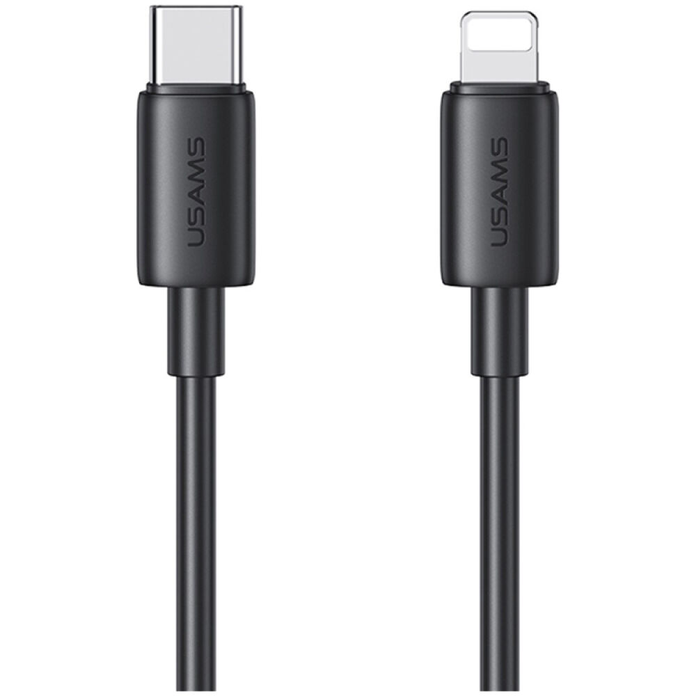 USAMS καλώδιο Lightning σε USB-C US-SJ712, 30W, 480Mbps, 1m, μαύρο